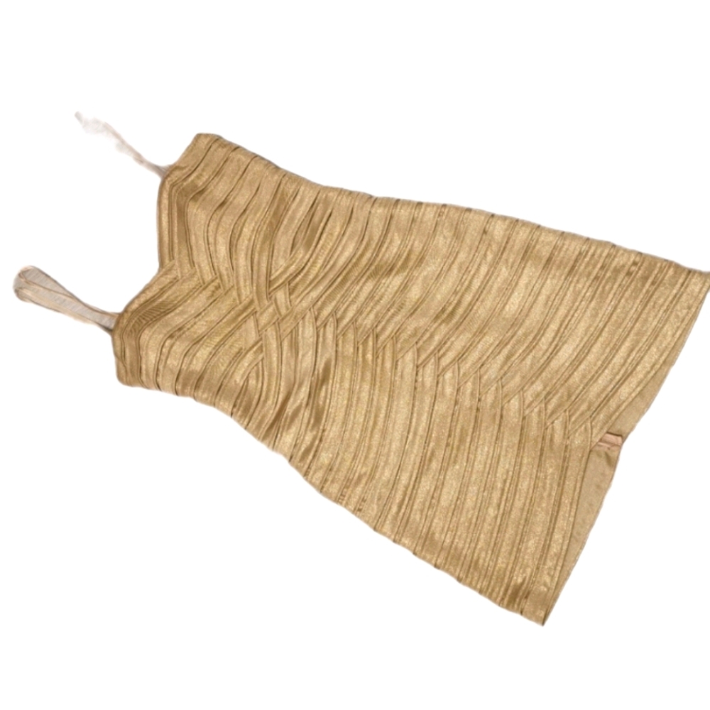 New BCBG golden body defining dress